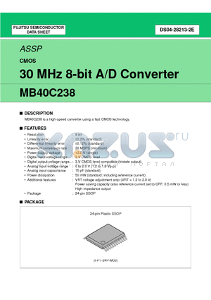 MB40C238 datasheet - 30 MHz 8-bit A/D Converter
