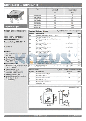 KBPC5012F datasheet - Silicon-Bridge Rectifiers
