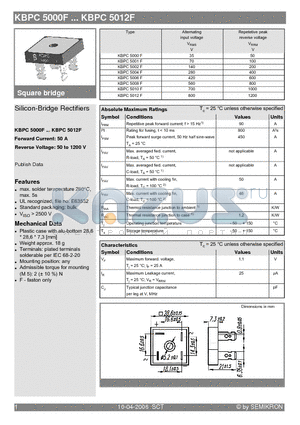 KBPC5012F/W datasheet - Silicon-Bridge Rectifiers