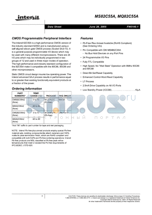 MQ82C55A datasheet - CMOS Programmable Peripheral Interface