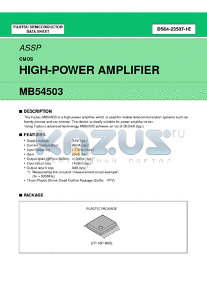 MB54503 datasheet - HIGH-POWER AMPLIFIER