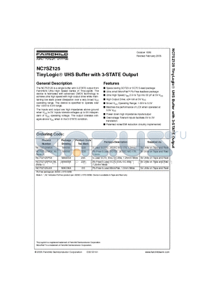 NC7SZ125 datasheet - TinyLogic UHS Buffer with 3-STATE Output