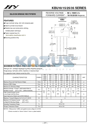 KBU10005 datasheet - SILICON BRIDGE RECTIFIERS