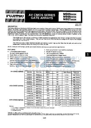 MB661XXX datasheet - AV CMOS SEREIS GATE ARRAYS