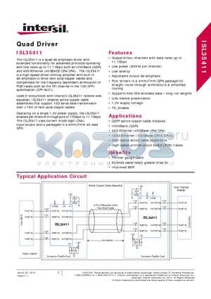 ISL35411DRZ-TS datasheet - Quad Driver