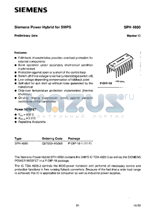 Q67000-A5068 datasheet - SIEMENS POWER HYBRID FOR SMPS