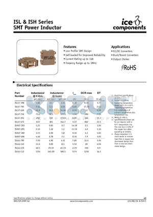 ISL37-3R8_08 datasheet - SMT Power Inductor