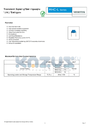 MHC-A-058L datasheet - Transient Voltage Suppressors (High Current)