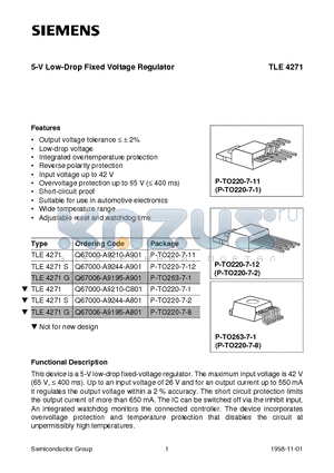 Q67006-A9195-A901 datasheet - 5-V Low-Drop Fixed Voltage Regulator