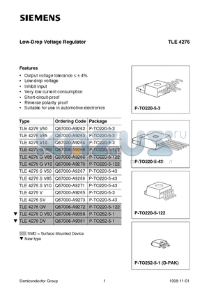 Q67006-A9358 datasheet - Low-Drop Voltage Regulator
