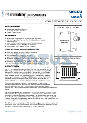 MB80 datasheet - MOTHERBOARD & ENCLOSURE