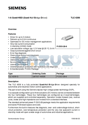 Q67007-A9335 datasheet - 1-A Quad-HBD (Quad-Half-Bridge Driver)