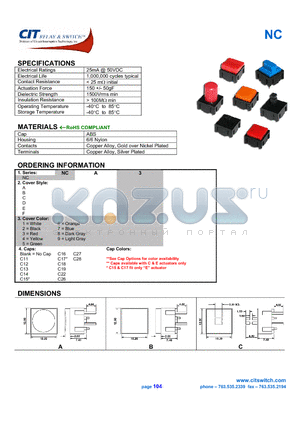 NCA3 datasheet - CIT SWITCH