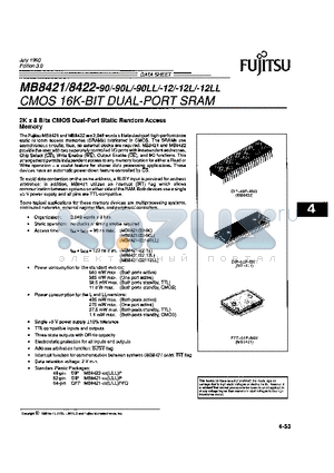 MB8422-90 datasheet - CMOS 16K-BIT DUAL-PORT SRAM