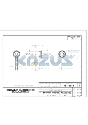 MR-23151-000 datasheet - WATERPROOF MICROPHONE