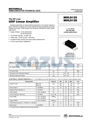 MHL9125 datasheet - UHF Linear Amplifier