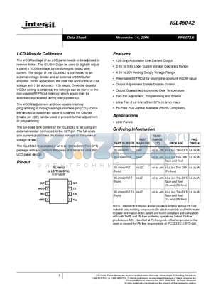 ISL45042 datasheet - LCD Module Calibrator