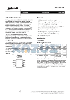 ISL45042AIRZ-TK datasheet - LCD Module Calibrator