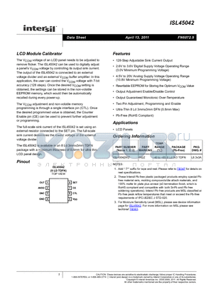 ISL45042IRZ datasheet - LCD Module Calibrator