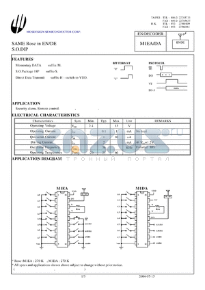 M1EA datasheet - SAME Rosc in EN/DE S.O.DIP