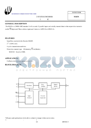 M1EN-H datasheet - CMOS ASIC encoder