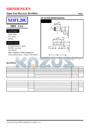 M1FL20 datasheet - Super Fast Recovery Rectifiers(200V 1.1A)