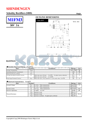 M1FM3 datasheet - Schottky Rectifiers (SBD)