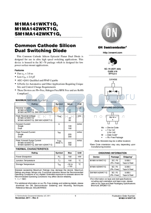 M1MA141WKT1G_11 datasheet - Common Cathode Silicon Dual Switching Diode