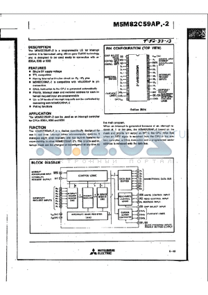 M5M82C59AP-2 datasheet - The M5M82C59AP,-2 is programmable LSI Interupt control