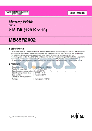 MB85R2002 datasheet - Memory FRAM CMOS 2 M Bit (128 K  16)