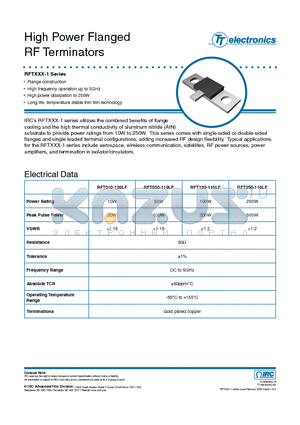 HFR-RFT050140-C50OHMFZ00 datasheet - High Power Flanged RF Terminators