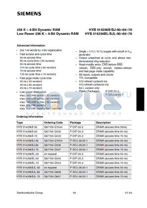 Q67100-Q543 datasheet - 256 K x 4-Bit Dynamic RAM Low Power 256 K x 4-Bit Dynamic RAM