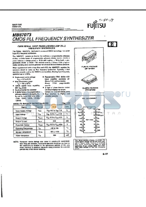 MB87073 datasheet - CMOS PLL FREQUENCY SYNTHESIZER