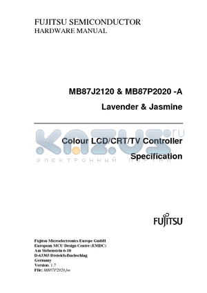 MB87P2020 datasheet - Colour LCD/CRT/TV Controller