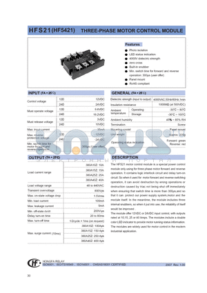 HFS2112D380A10ZL3 datasheet - THREE-PHASE MOTOR CONTROL MODULE