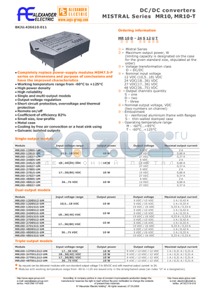 MR10D-12S05-UM datasheet - DC/DC converters