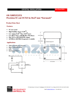 OE-08HS18AL datasheet - Precision SC-cut OCXO in 36x27 mm Europack