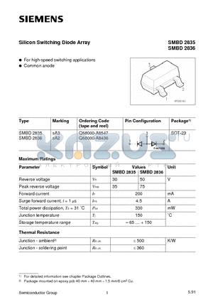 Q68000-A8436 datasheet - Silicon Switching Diode Array