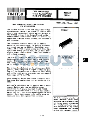 MB88201-P datasheet - CMOS SINGLE-CHIP 4-BIT MICROCOMPUTER WITH A/D CONVERTER