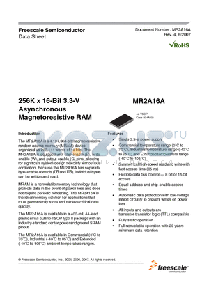 MR1S16ACTS35C datasheet - 256K x 16-Bit 3.3-V Asynchronous Magnetoresistive RAM