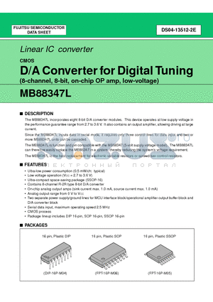 MB88347LPF datasheet - D/A Converter for Digital Tuning (8-channel, 8-bit, on-chip OP amp, low-voltage)