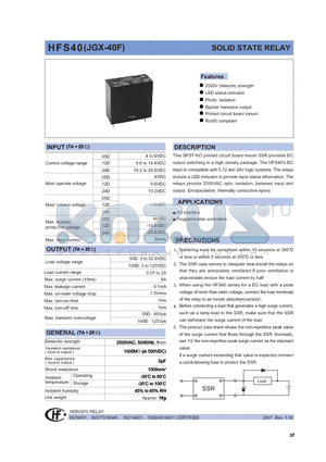HFS4024D2TL datasheet - SOLID STATE RELAY