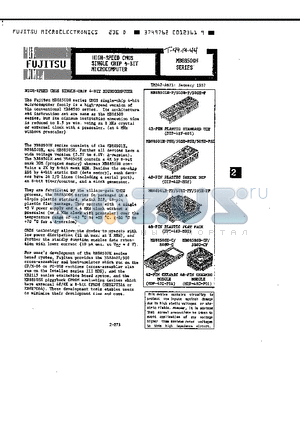 MB88505H-P datasheet - HIGH-SPEED CMOS SINGLE CHIP 4-BIT MICROCOMPUTER