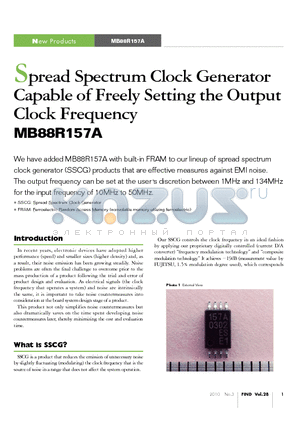 MB88R157A datasheet - Spread Spectrum Clock Generator Capable of Freely Setting the Output Clock Frequency