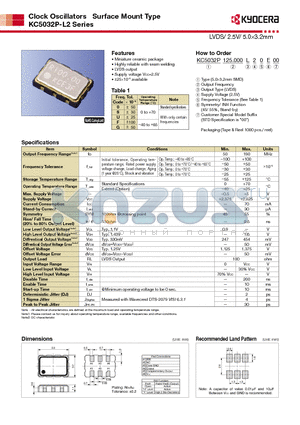 KC5032P-L2 datasheet - LVDS/ 2.5V/ 5.03.2mm