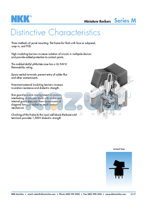 M2016TYW datasheet - Miniature Rockers