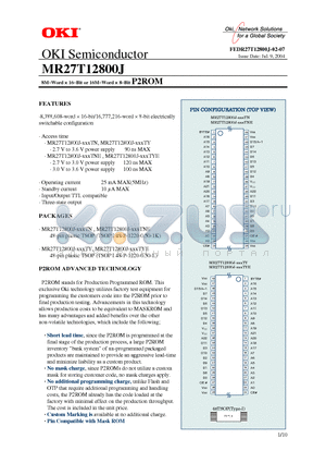 MR27T12800J-XXXTY datasheet - 8M-Word x 16-Bit or 16M-Word x 8-Bit P2ROM