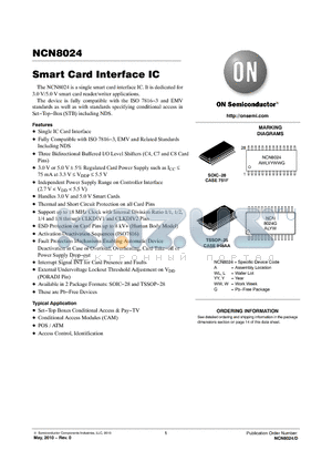 NCN8024 datasheet - Smart Card Interface IC
