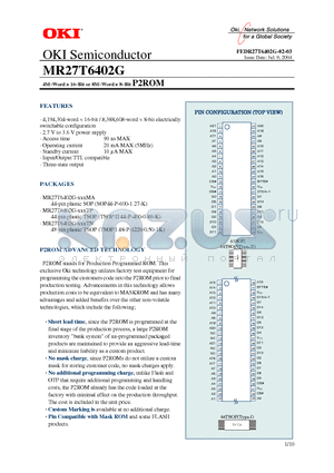 MR27T6402G-XXXTN datasheet - 4M-Word x 16-Bit or 8M-Word x 8-Bit