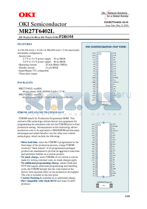 MR27T6402L-XXXTN datasheet - 4M-Word x 16-Bit or 8M-Word x 8-Bit